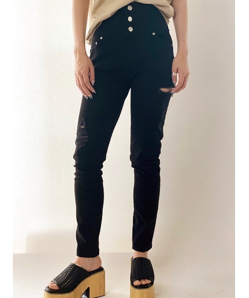 one way（ワンウェイ）の「サイドスラッシュスキニー（デニムパンツ