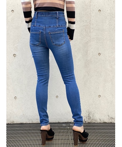 one way（ワンウェイ）の「サイドスラッシュスキニー（デニムパンツ・レディース・ホワイト/ブラック/ブルー/ダークブルー・S/M）」の17枚目の写真