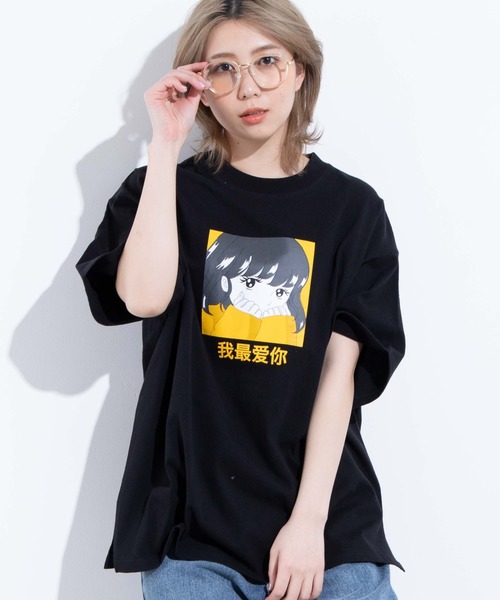 WEGO（ウィゴー）の「WEGO/グラフィックプリントTシャツ（Tシャツ/カットソー・レディース・ホワイト/ブラック・FREE）」の2枚目の写真