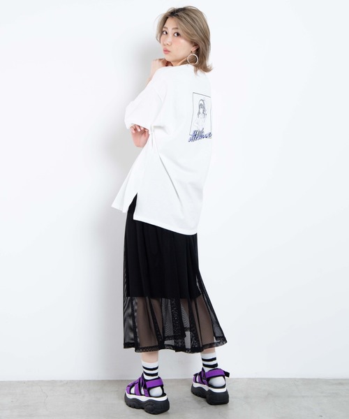 WEGO（ウィゴー）の「WEGO/グラフィックプリントTシャツ（Tシャツ/カットソー・レディース・ホワイト/ブラック・FREE）」の7枚目の写真