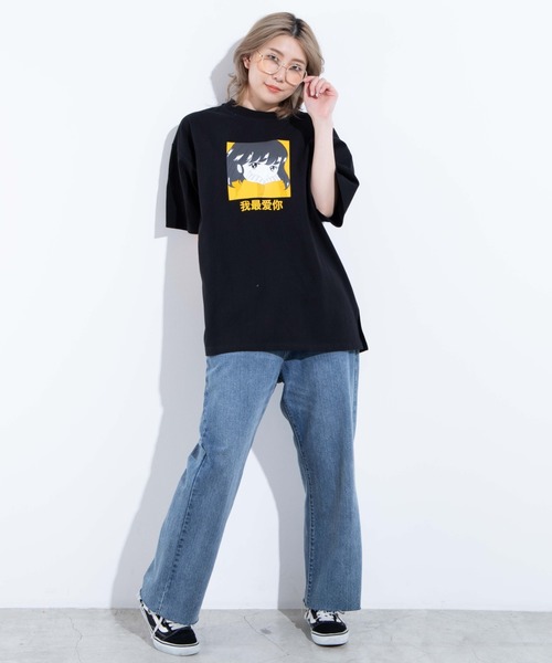 WEGO（ウィゴー）の「WEGO/グラフィックプリントTシャツ（Tシャツ/カットソー・レディース・ホワイト/ブラック・FREE）」の9枚目の写真