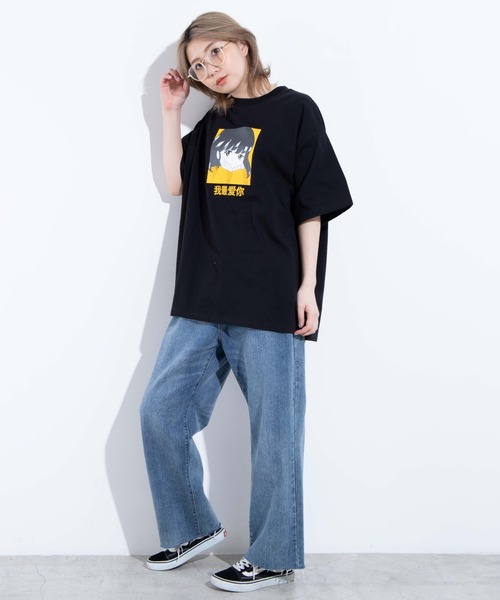 WEGO（ウィゴー）の「WEGO/グラフィックプリントTシャツ（Tシャツ/カットソー・レディース・ホワイト/ブラック・FREE）」の10枚目の写真