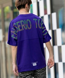 En serio TOKYO | TCポンチジャージ/レインボーリフレクトプリントロゴ/ドルマンスリーブ/ルーズシルエットTシャツ(Tシャツ/カットソー)