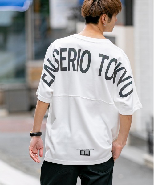 En serio TOKYO（エンソリオトーキョー）の「TCポンチジャージ / レインボーリフレクト プリント ドルマンスリーブ ビッグ シルエット Tシャツ（Tシャツ/カットソー・メンズ・ブラック/パープル/オフホワイト/オレンジ/サンドベージュ・S/M/L）」の3枚目の写真