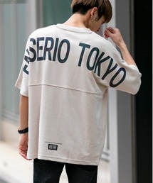 TCポンチジャージ / レインボーリフレクト プリント ドルマンスリーブ ビッグ シルエット Tシャツ