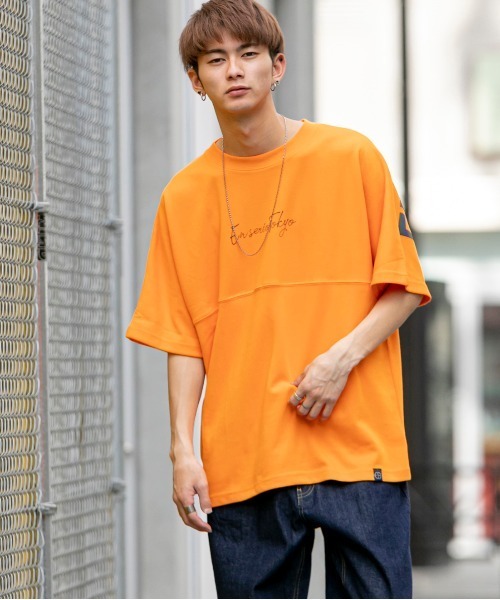 En serio TOKYO（エンソリオトーキョー）の「TCポンチジャージ / レインボーリフレクト プリント ドルマンスリーブ ビッグ シルエット Tシャツ（Tシャツ/カットソー・メンズ・ブラック/パープル/オフホワイト/オレンジ/サンドベージュ・S/M/L）」の20枚目の写真