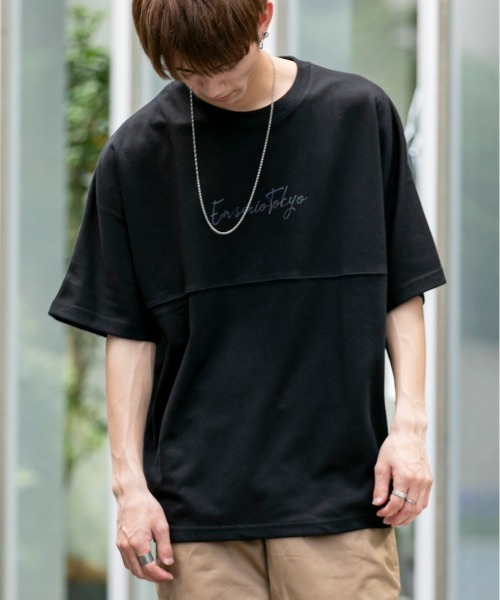 En serio TOKYO（エンソリオトーキョー）の「TCポンチジャージ / レインボーリフレクト プリント ドルマンスリーブ ビッグ シルエット Tシャツ（Tシャツ/カットソー・メンズ・ブラック/パープル/オフホワイト/オレンジ/サンドベージュ・S/M/L）」の17枚目の写真