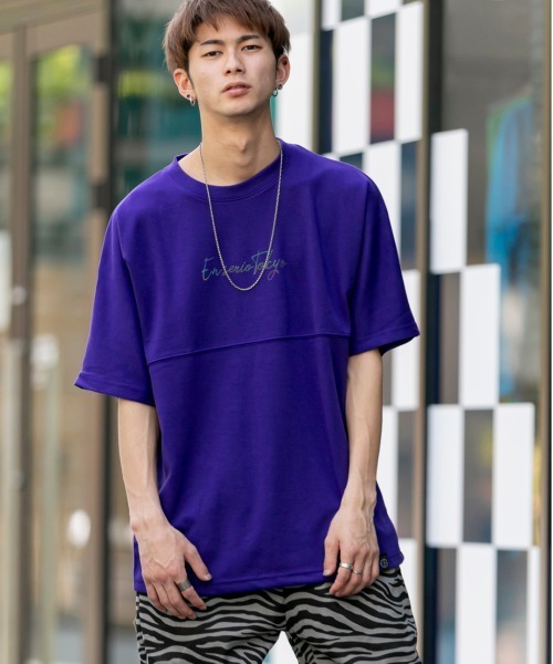 En serio TOKYO（エンソリオトーキョー）の「TCポンチジャージ / レインボーリフレクト プリント ドルマンスリーブ ビッグ シルエット Tシャツ（Tシャツ/カットソー・メンズ・ブラック/パープル/オフホワイト/オレンジ/サンドベージュ・S/M/L）」の14枚目の写真