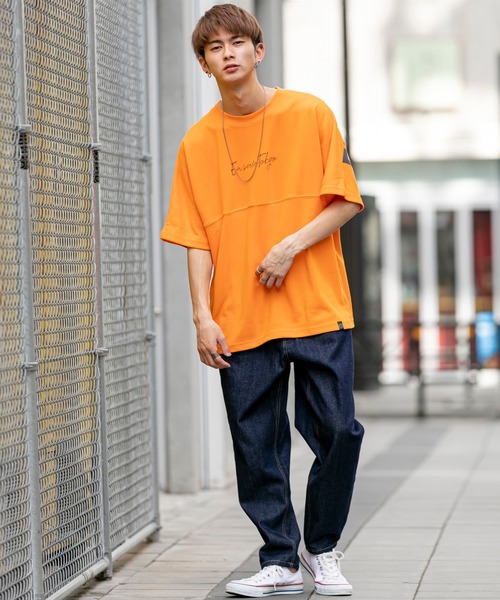 En serio TOKYO（エンソリオトーキョー）の「TCポンチジャージ / レインボーリフレクト プリント ドルマンスリーブ ビッグ シルエット Tシャツ（Tシャツ/カットソー・メンズ・ブラック/パープル/オフホワイト/オレンジ/サンドベージュ・S/M/L）」の10枚目の写真