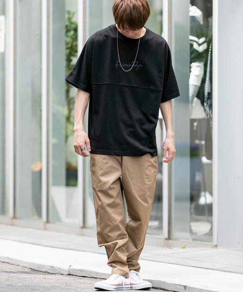 En serio TOKYO（エンソリオトーキョー）の「TCポンチジャージ / レインボーリフレクト プリント ドルマンスリーブ ビッグ シルエット Tシャツ（Tシャツ/カットソー・メンズ・ブラック/パープル/オフホワイト/オレンジ/サンドベージュ・S/M/L）」の8枚目の写真