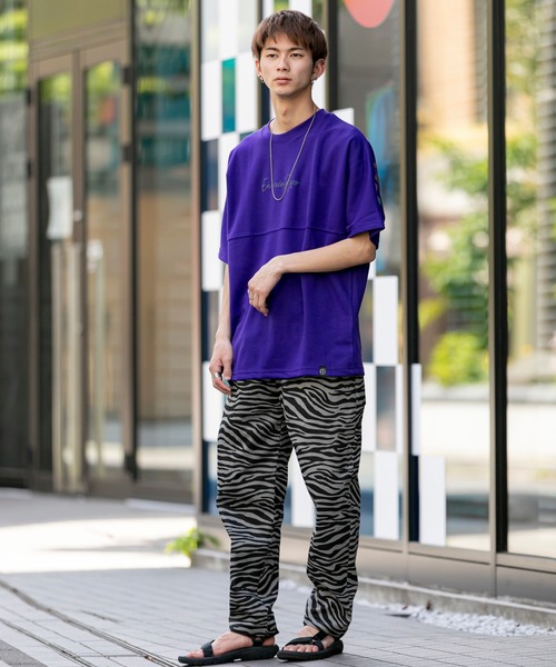 En serio TOKYO（エンソリオトーキョー）の「TCポンチジャージ / レインボーリフレクト プリント ドルマンスリーブ ビッグ シルエット Tシャツ（Tシャツ/カットソー・メンズ・ブラック/パープル/オフホワイト/オレンジ/サンドベージュ・S/M/L）」の7枚目の写真