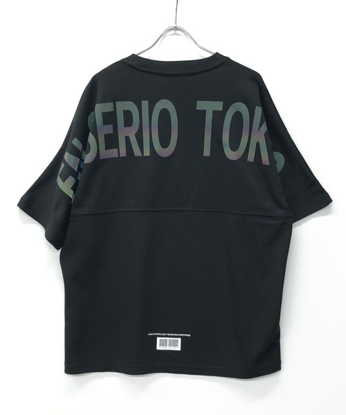 En serio TOKYO（エンソリオトーキョー）の「TCポンチジャージ / レインボーリフレクト プリント ドルマンスリーブ ビッグ シルエット Tシャツ（Tシャツ/カットソー・メンズ・ブラック/パープル/オフホワイト/オレンジ/サンドベージュ・S/M/L）」の22枚目の写真