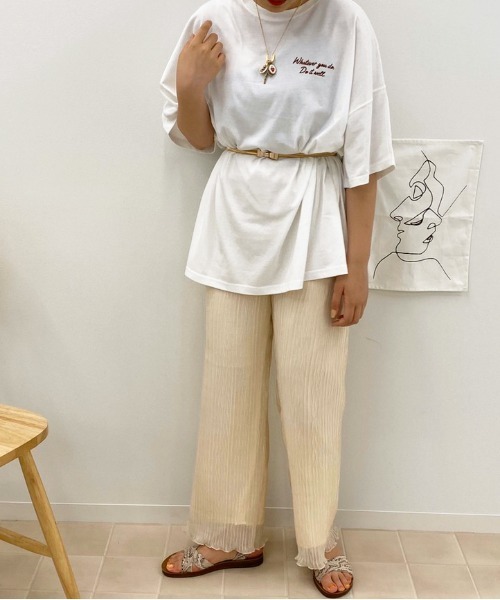apres jour(アプレジュール)の「へリンボンクリンクルパンツ【ZOZOTOWN限定アイテム】(その他パンツ・レディース・ミント/アイボリー/サックスブルー/ブラック・フリー)」の9枚目の写真