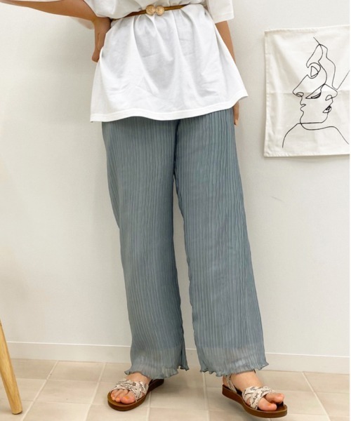 apres jour(アプレジュール)の「へリンボンクリンクルパンツ【ZOZOTOWN限定アイテム】(その他パンツ・レディース・ミント/アイボリー/サックスブルー/ブラック・フリー)」の19枚目の写真