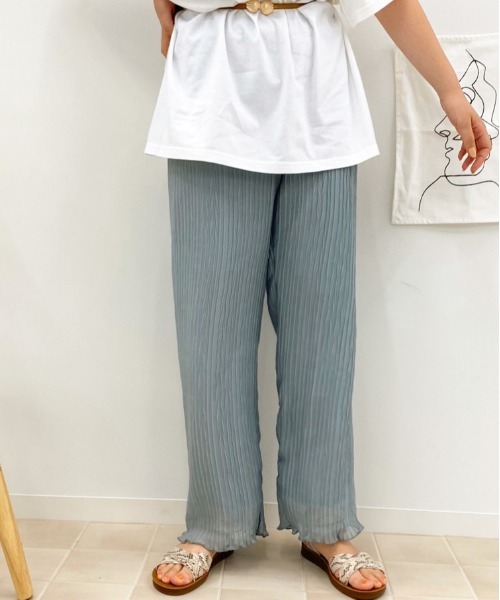 apres jour(アプレジュール)の「へリンボンクリンクルパンツ【ZOZOTOWN限定アイテム】(その他パンツ・レディース・ミント/アイボリー/サックスブルー/ブラック・フリー)」の20枚目の写真