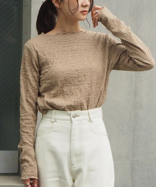 tiptop（ティップトップ）の「【選べる3タイプ】アソートボートネックロンT（Tシャツ/カットソー・レディース・ブラック/ベージュ/アイボリー/オフホワイト/グリーン/C/D/E/B/A/G/H/F・FREE）」の5枚目の写真