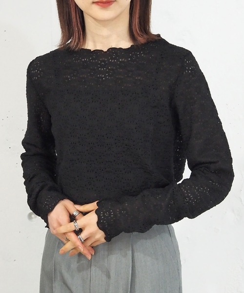 tiptop（ティップトップ）の「【選べる3タイプ】アソートボートネックロンT（Tシャツ/カットソー・レディース・ブラック/ベージュ/アイボリー/オフホワイト/グリーン/C/D/E/B/A/G/H/F・FREE）」の7枚目の写真