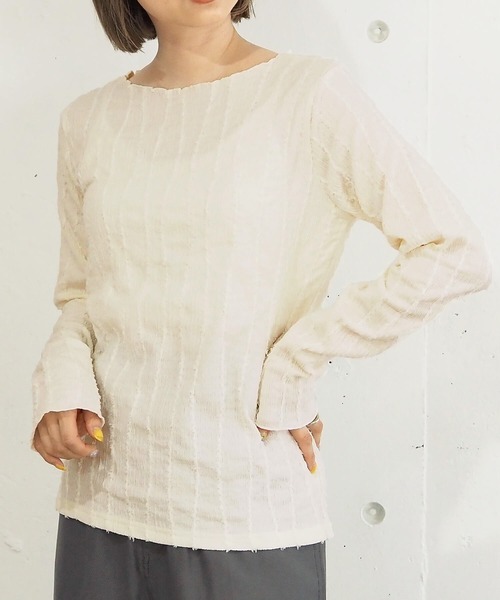 tiptop（ティップトップ）の「【選べる3タイプ】アソートボートネックロンT（Tシャツ/カットソー・レディース・ブラック/ベージュ/アイボリー/オフホワイト/グリーン/C/D/E/B/A/G/H/F・FREE）」の11枚目の写真