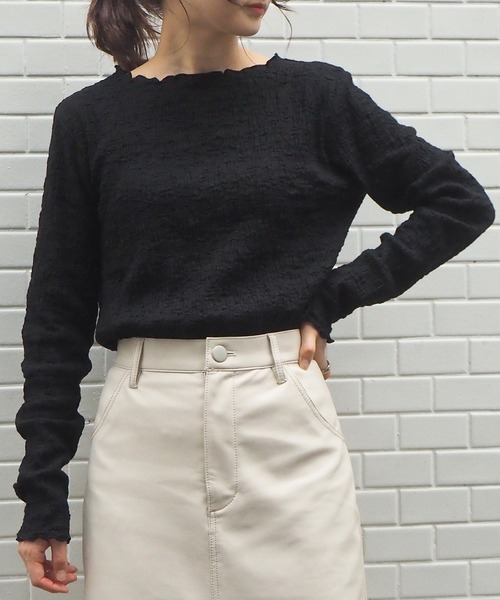 tiptop（ティップトップ）の「【選べる3タイプ】アソートボートネックロンT（Tシャツ/カットソー・レディース・ブラック/ベージュ/アイボリー/オフホワイト/グリーン/C/D/E/B/A/G/H/F・FREE）」の18枚目の写真