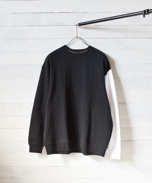 TRAP/U （トラップユー）の「【69】【TRAP/U】袖配色プリント裏毛プルオーバー（Tシャツ/カットソー・レディース・ブラック/カーキ/ベージュ/イエロー・MEDIUM/LARGE）」の12枚目の写真