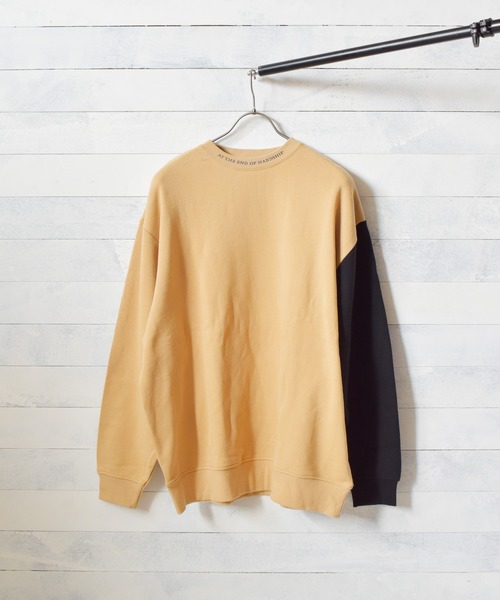 TRAP/U （トラップユー）の「【69】【TRAP/U】袖配色プリント裏毛プルオーバー（Tシャツ/カットソー・レディース・ブラック/カーキ/ベージュ/イエロー・MEDIUM/LARGE）」の6枚目の写真