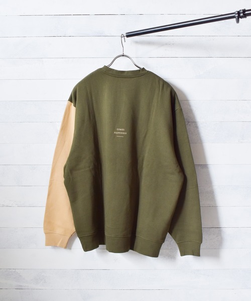 TRAP/U （トラップユー）の「【69】【TRAP/U】袖配色プリント裏毛プルオーバー（Tシャツ/カットソー・レディース・ブラック/カーキ/ベージュ/イエロー・MEDIUM/LARGE）」の10枚目の写真