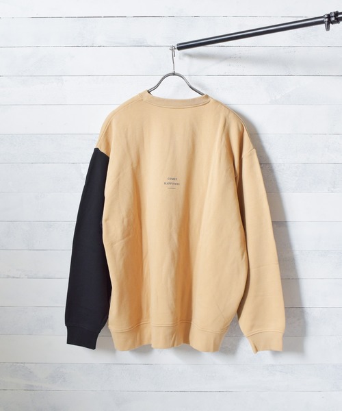TRAP/U （トラップユー）の「【69】【TRAP/U】袖配色プリント裏毛プルオーバー（Tシャツ/カットソー・レディース・ブラック/カーキ/ベージュ/イエロー・MEDIUM/LARGE）」の7枚目の写真