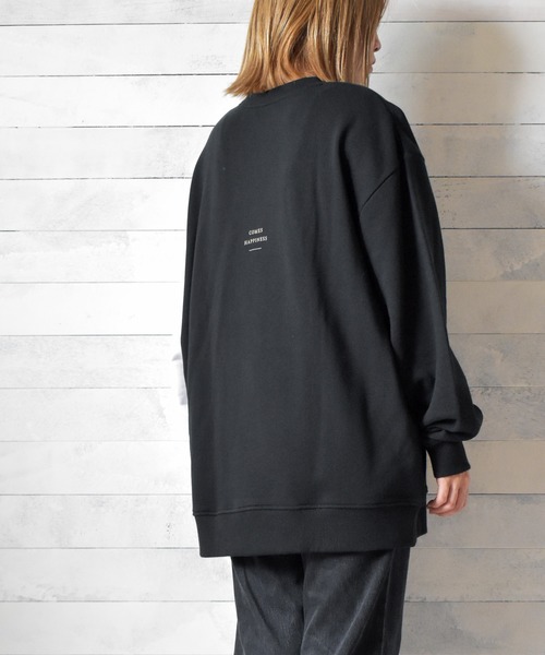 TRAP/U （トラップユー）の「【69】【TRAP/U】袖配色プリント裏毛プルオーバー（Tシャツ/カットソー・レディース・ブラック/カーキ/ベージュ/イエロー・MEDIUM/LARGE）」の11枚目の写真