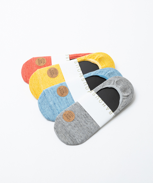 THE SOX（ザ ソックス）の「【THE SOX】麻素材 無地カバーソックス（ソックス/靴下・メンズ・レッド/グレー/サックスブルー/イエロー・フリー）」の5枚目の写真