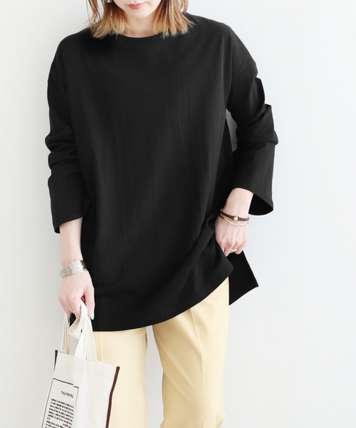 reca(レカ)の「サイドスリットロングTシャツ(Tシャツ/カットソー・レディース・ブラック/グレー/オフホワイト・FREE)」の20枚目の写真