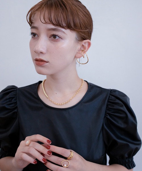 boemy(ボエミー)の「ヴィンテージ調 マンテル アシンメトリーチェーン&ビーズネックレス(ネックレス・レディース・シルバー/ゴールド・FREE)」の7枚目の写真