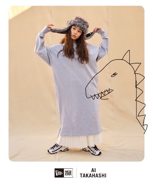レア/美品【ニューエラ×高橋愛】限定コラボ 恐竜 フライトキャップ ファー黒×白 elehelm-hatstore_12541470