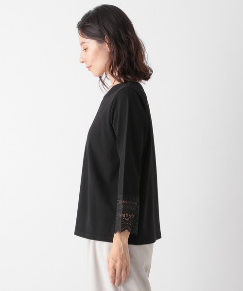 LEPSIM（レプシィム）の「ソデレースツカイLS　897392（Tシャツ/カットソー・レディース・オフホワイト/ブラック/グレイッシュベージュ/ブルー・MEDIUM/LARGE）」の17枚目の写真