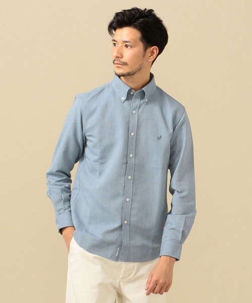 SHIPS（シップス）の「【WEB限定】SHIPS: 防シワ・吸水速乾・UVケア Drymix（R) ワンポイント ロゴ オックスフォード ボタンダウン シャツ（シャツ/ブラウス・メンズ・ホワイト/コバルトブルー/ブルー・LARGE/X-LARGE/XX-LARGE/SMALL/MEDIUM）」の4枚目の写真