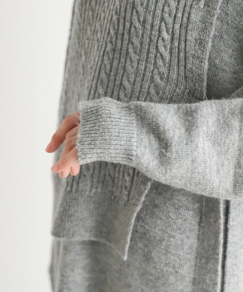 LOWRYS FARM（ローリーズファーム）の「７Ｇケーブルベスト２Ｐワンピース　898224（ワンピース・レディース・ブルー/ブラック/キャメル/グレー・FREE）」の9枚目の写真