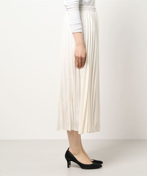 INTERPLANET（インタープラネット）の「シレーレザーラッププリーツスカート（スカート・レディース・ブラック/オフホワイト/サックスブルー・FREE）」の5枚目の写真