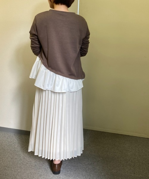 INTERPLANET（インタープラネット）の「シレーレザーラッププリーツスカート（スカート・レディース・ブラック/オフホワイト/サックスブルー・FREE）」の16枚目の写真