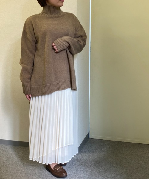 INTERPLANET（インタープラネット）の「シレーレザーラッププリーツスカート（スカート・レディース・ブラック/オフホワイト/サックスブルー・FREE）」の14枚目の写真