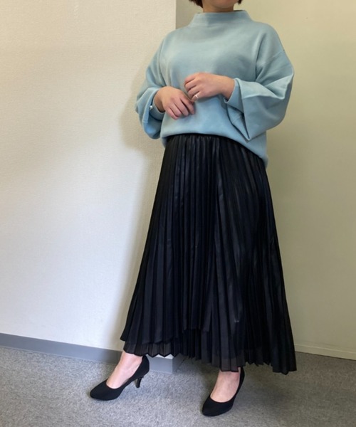 INTERPLANET（インタープラネット）の「シレーレザーラッププリーツスカート（スカート・レディース・ブラック/オフホワイト/サックスブルー・FREE）」の17枚目の写真