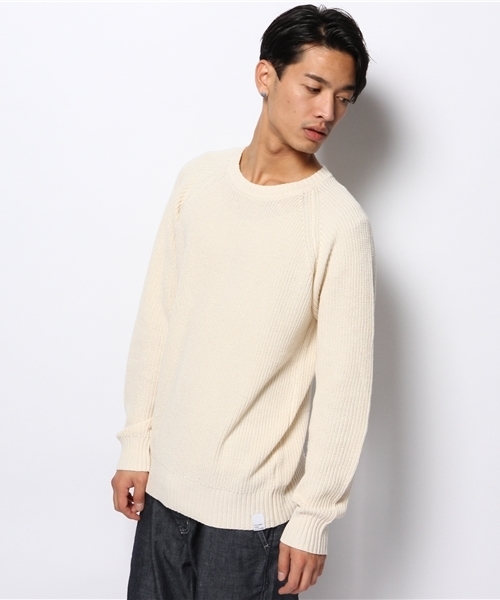 CIAOPANIC(チャオパニック)の「【Ciaopanic】畦プルオーバー(ニット/セーター・メンズ・アイボリー/ネイビー・MEDIUM/LARGE)」の1枚目の写真