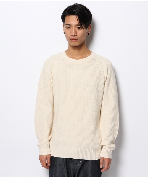 CIAOPANIC(チャオパニック)の「【Ciaopanic】畦プルオーバー(ニット/セーター・メンズ・アイボリー/ネイビー・MEDIUM/LARGE)」の8枚目の写真