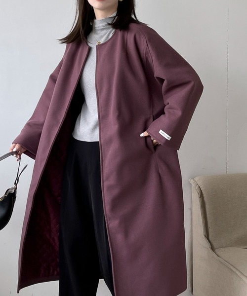 ジュンミカミ　ノーカラー　ロングコート ノーカラーロングコート - CLOVE - CLOVE｜YAMADAYA STORE