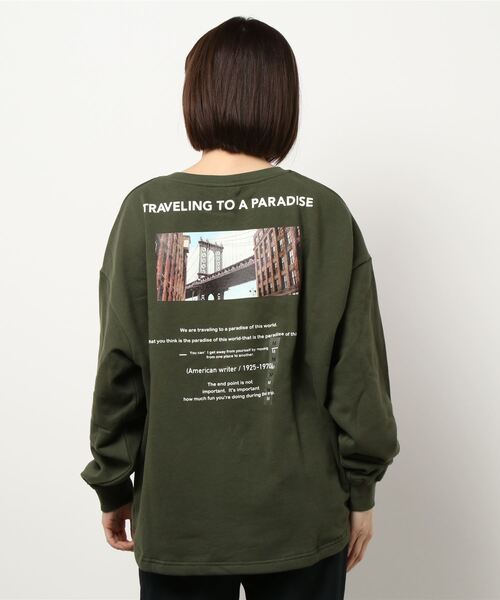 RAG MACHINE（ラグマシーン）の「【RAG MACHINE】フォトプリントスウェット（スウェット・レディース・ブラック/ホワイト/オリーブ・M/L）」の5枚目の写真