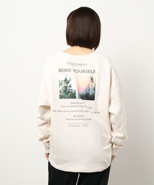 RAG MACHINE（ラグマシーン）の「【RAG MACHINE】フォトプリントスウェット（スウェット・レディース・ブラック/ホワイト/オリーブ・M/L）」の6枚目の写真