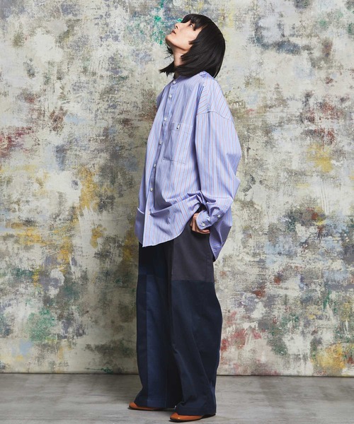 MAISON SPECIAL（メゾンスペシャル）の「《ユニセックスアイテム》【SPECIAL REMAKE FACTORY コラボ】サスティナブルリメイクワイドチノパン 【MAISON SPECIAL/メゾンスペシャル】（チノパンツ・メンズ・ネイビー/ベージュ・1/0/2）」の8枚目の写真