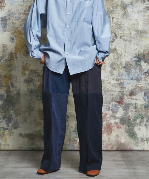 MAISON SPECIAL（メゾンスペシャル）の「《ユニセックスアイテム》【SPECIAL REMAKE FACTORY コラボ】サスティナブルリメイクワイドチノパン 【MAISON SPECIAL/メゾンスペシャル】（チノパンツ・メンズ・ネイビー/ベージュ・1/0/2）」の9枚目の写真