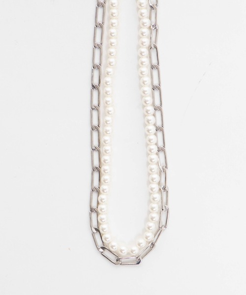 WEGO（ウィゴー）の「WEGO/チェーンコンビパールネックレス（ネックレス・メンズ・その他1/その他2/その他3/その他4・FREE）」の5枚目の写真