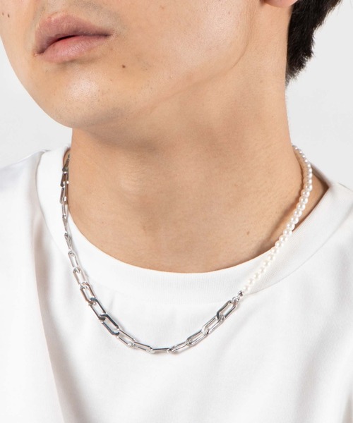 WEGO（ウィゴー）の「WEGO/チェーンコンビパールネックレス（ネックレス・メンズ・その他1/その他2/その他3/その他4・FREE）」の15枚目の写真