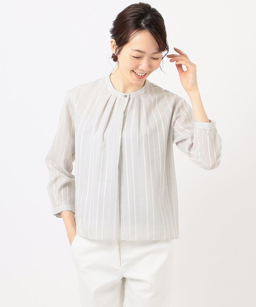 J.PRESS(ジェイプレス)の「テトアサプロビスストライプ カットソー(Tシャツ/カットソー・レディース・ホワイト系1/ライトグレー系1/サックスブルー系1・T13/T15)」の7枚目の写真