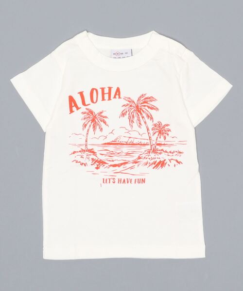 OFFICIAL TEAM(オフィシャルチーム)の「ALOHA T-SHIRT(Tシャツ/カットソー・キッズ・ホワイト/ネイビー/グリーン・90/100/110/120/130/140)」の2枚目の写真